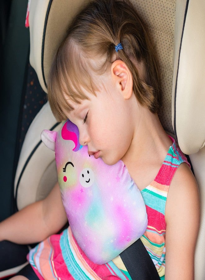 FIODAY Car Seat Belt Covers for Kids Unicorn Seat Belt Pillow Soft Seat Belt Cushion Adjust Seat Strap Pillow Head Neck Support for Children Boys Girls Travel - Image 2